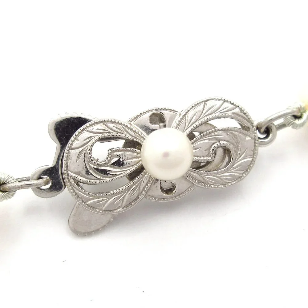 Mikimoto Necklace Pearl 14K White Gold